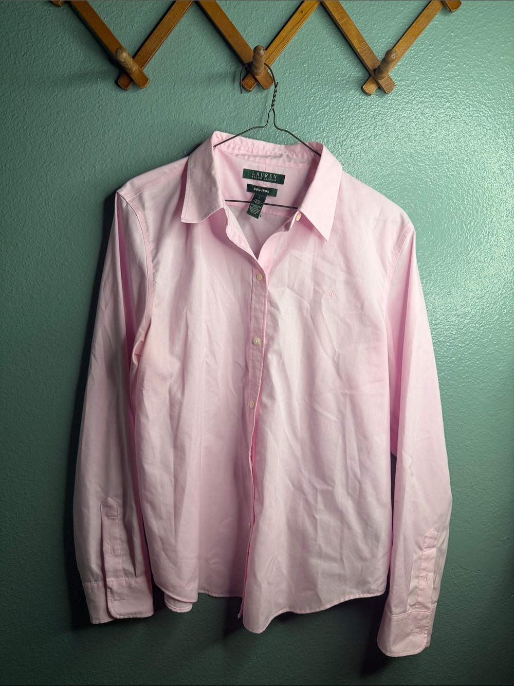Lauren Ralph Lauren No iron Light Pink Long-Sleeve Dress Shirt